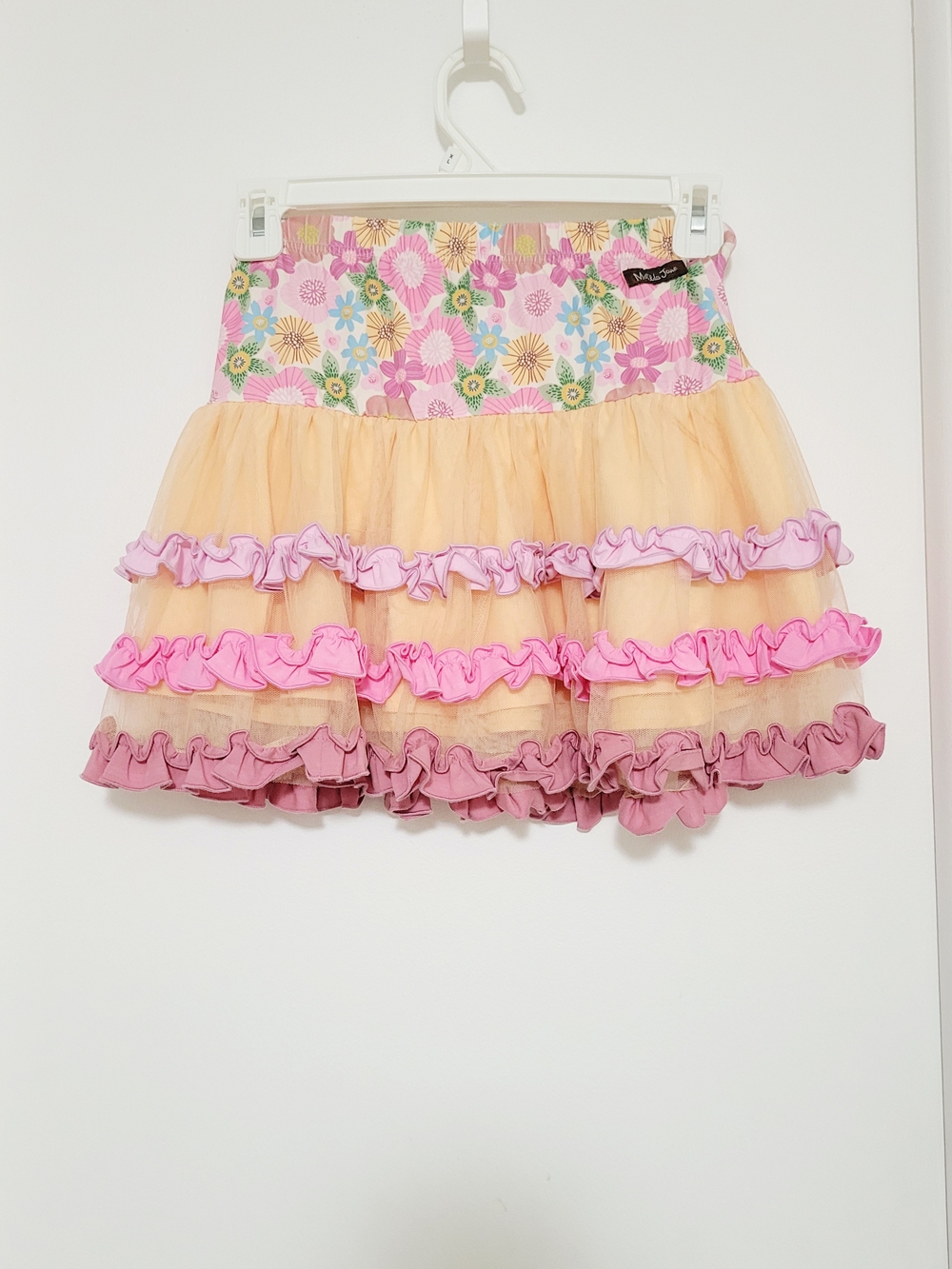 Matilda Jane Peach & Pink Floral Tiered Ruffle Skirt